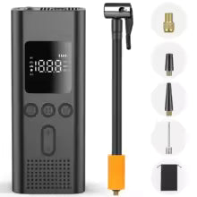 Tavaler Portable Air Compressor for Car, Bike & Sports Equipment with LCD Display, Fast Inflation & Wireless Design