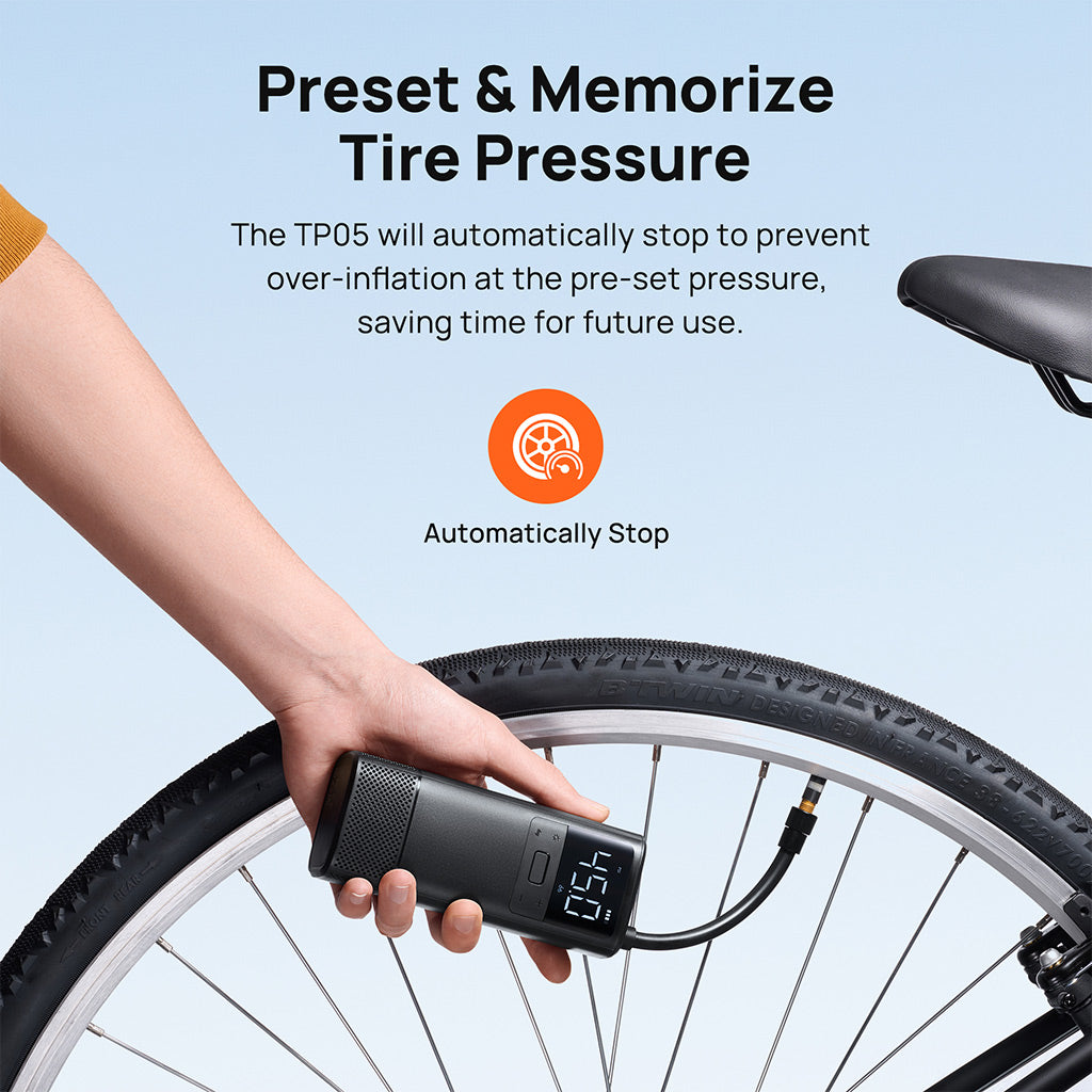 Tavaler Portable Air Compressor for Car, Bike & Sports Equipment with LCD Display, Fast Inflation & Wireless Design